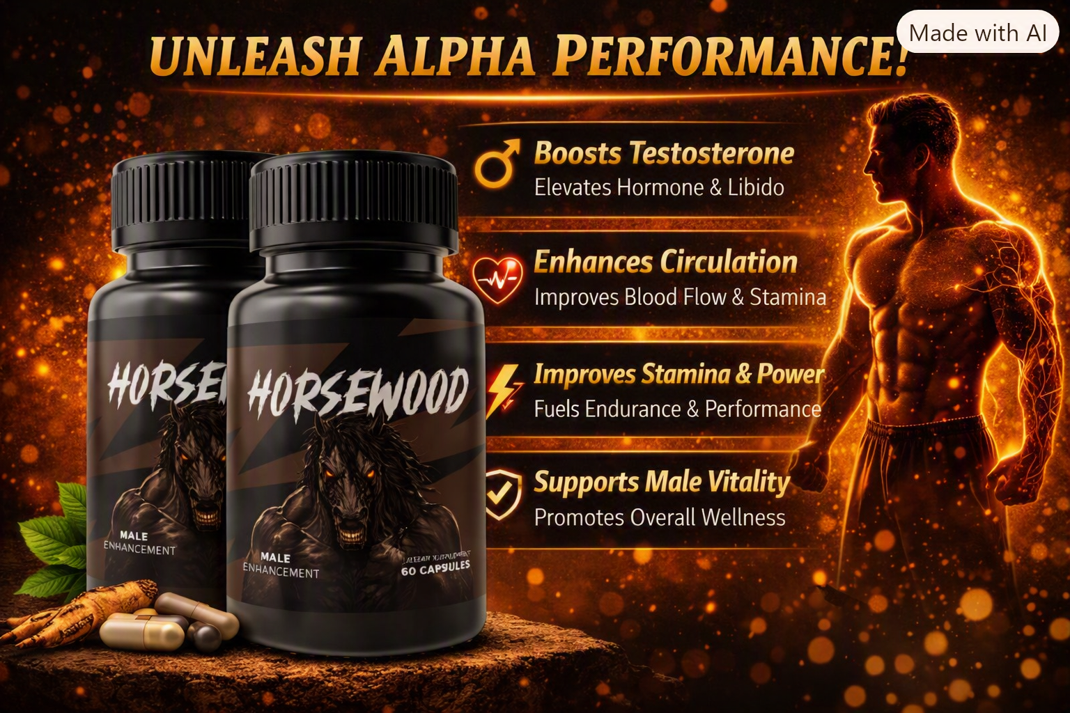 How Horsewood supports male energy, testosterone wellness, circulation, and vitality